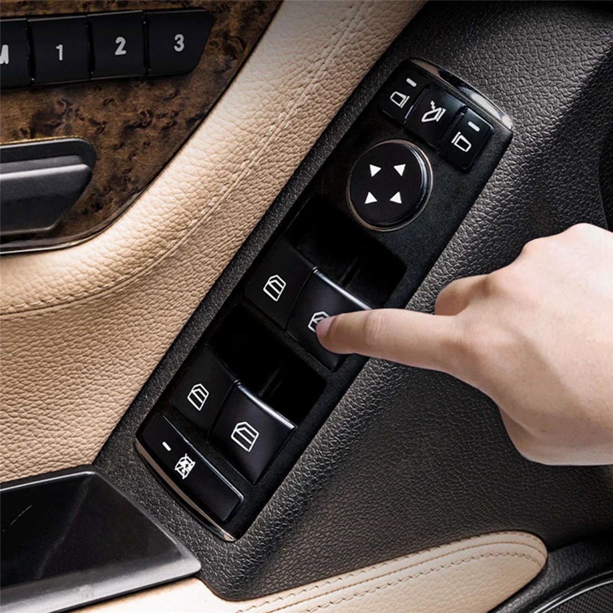 

72PCS Car Door Armrest Window Switch Button Trim Cover Sticker for Mercedes Benz GLK ML GL A B C E G Class W204 X166