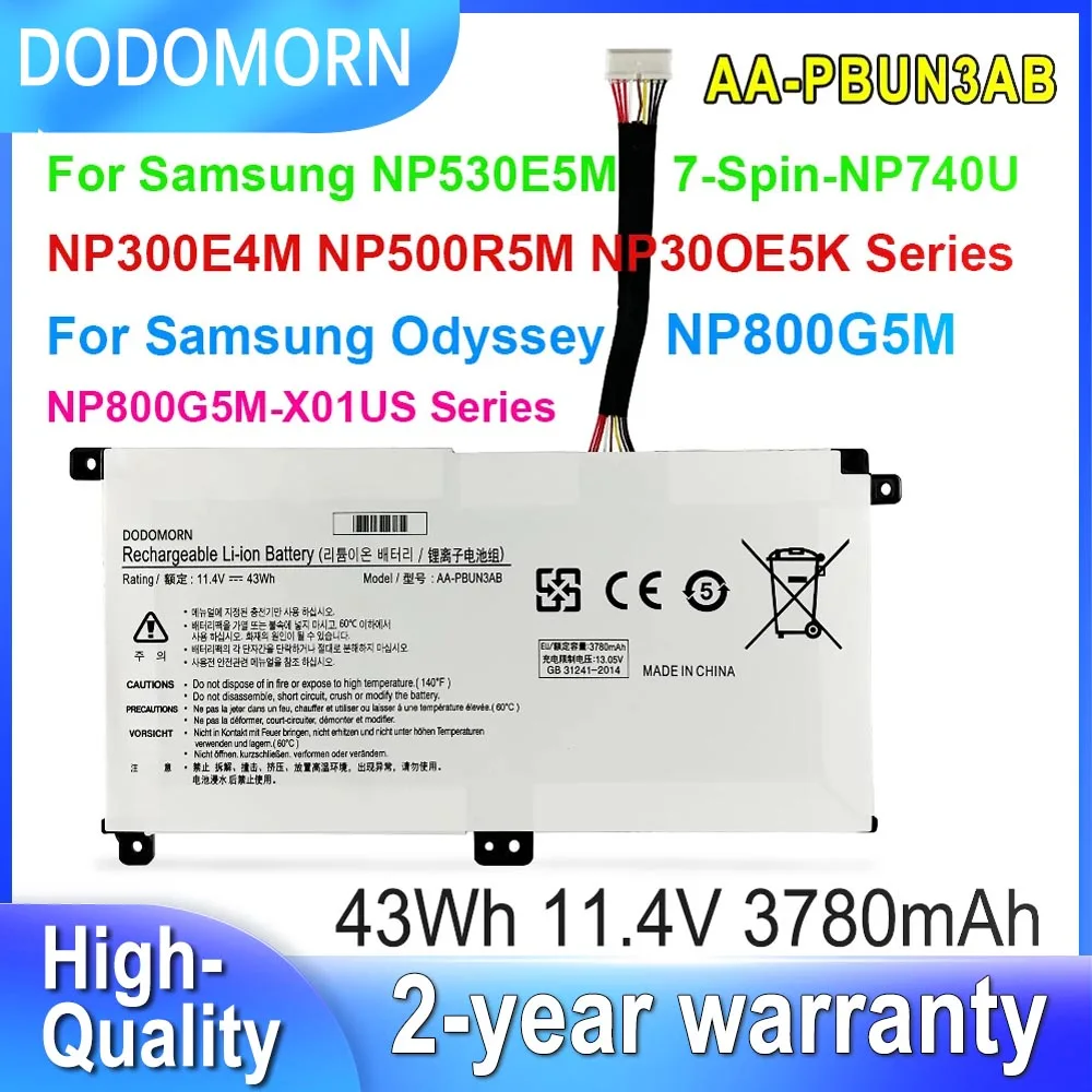 DODOMORN AA-PBUN3AB Аккумулятор для ноутбука Samsung NP500E5M NP500R5M NP300E4M NP740U3L NP740U3M NP740U5L NP800G5M 11 4 В 43