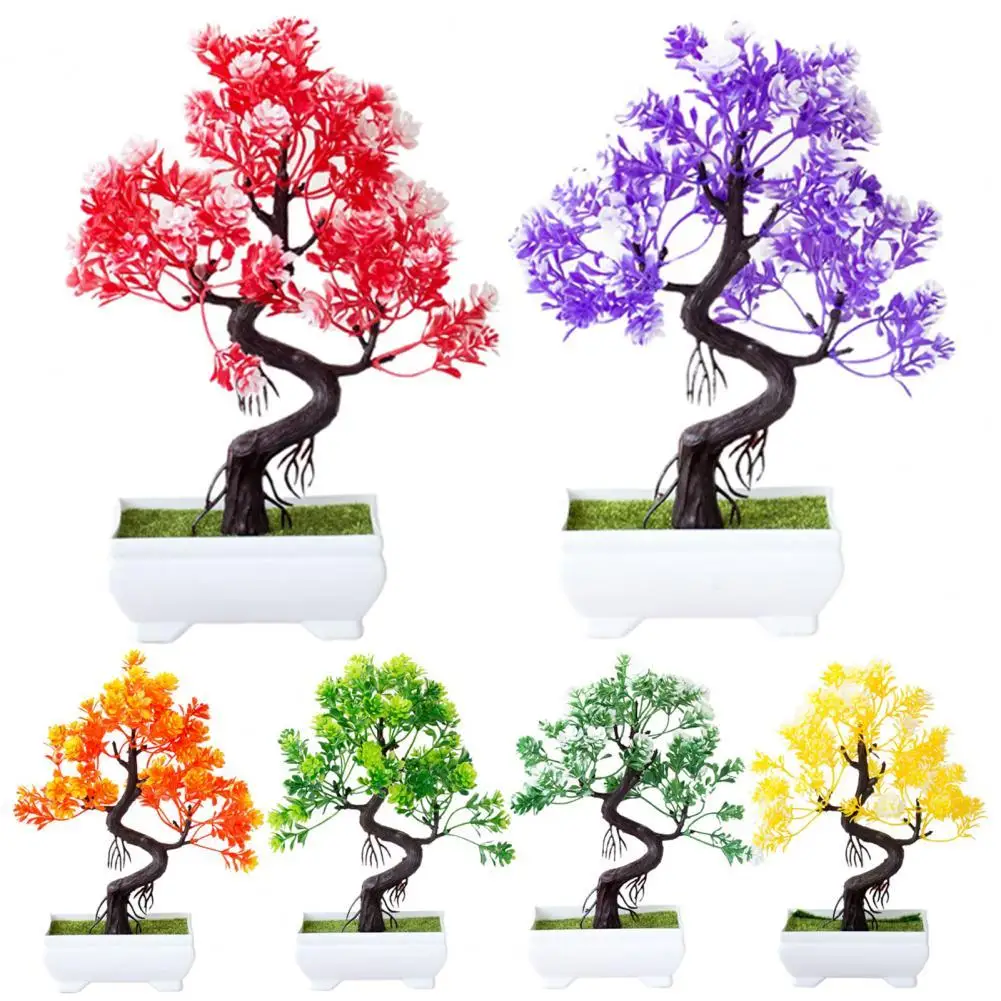 

Искусственное растение бонсай, устойчивое к ультрафиолетовому излучению, яркое цветное привлекательное причудливое декоративное искусст...