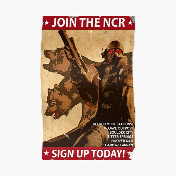 Fallout New Vegas Join The Ncr Propagand  Poster Picture Decoration Room Funny Art Painting Decor Modern Mural Wall No Frame