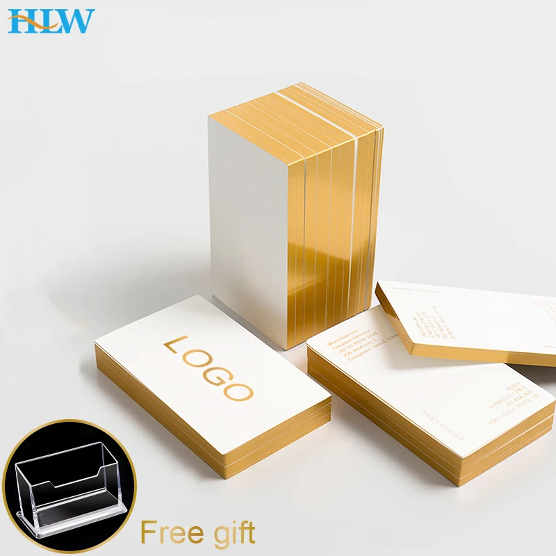 100PCS Customized Business Card High Grade Gold Foil Card Double-sided Printing Business Card Thank You Card 500G 90X54MM