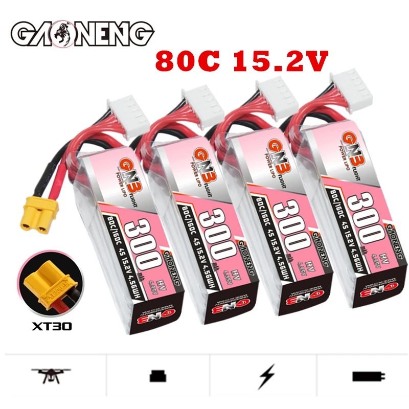 

RC FPV Дрон GNB 4S 15,2 V 300mAh 80C/160C LiPo батарея Beta95X Beta85X Cinelog25 A85 пропеллер Дрон 15,2 V батарея с XT30