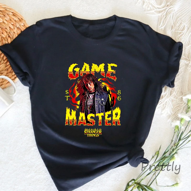 

Футболка женская с принтом «очень странные дела», круглым вырезом и коротким рукавом