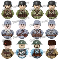 ww2 military blocks toy chinese soldiers mini action figures brick cn ccp kmt army armed soldier diy war game children toys gift