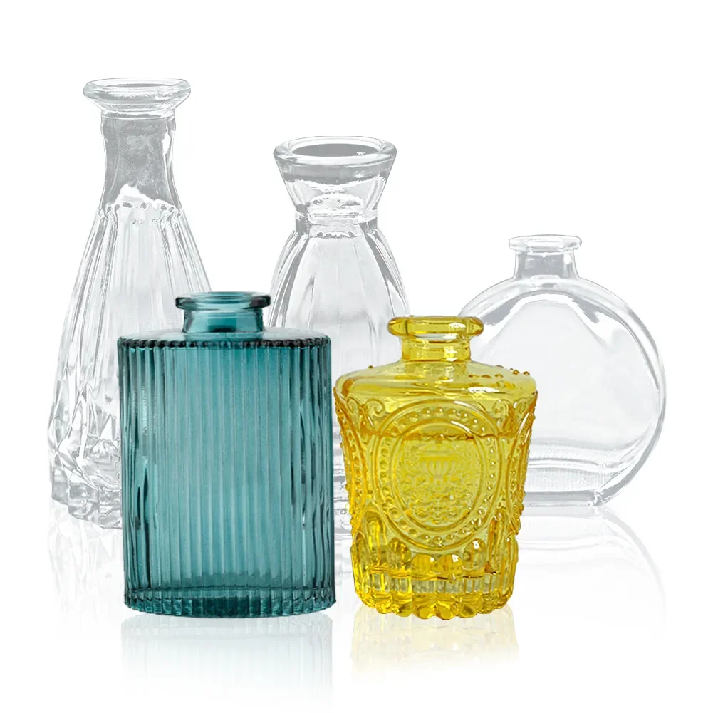 

Thicken Glass Vase Transparent Grey Pink Vase Glass Living Room Flower Vase Bar Home Decor Dried Flower Bottle Wazon Gift