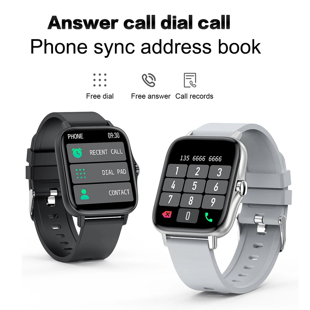 T42 Smart Watch For Men Women Digital Watches 1.7 Inch Smartwatch Blood Pressure Health Monitor Clock Music Call for Android IOS