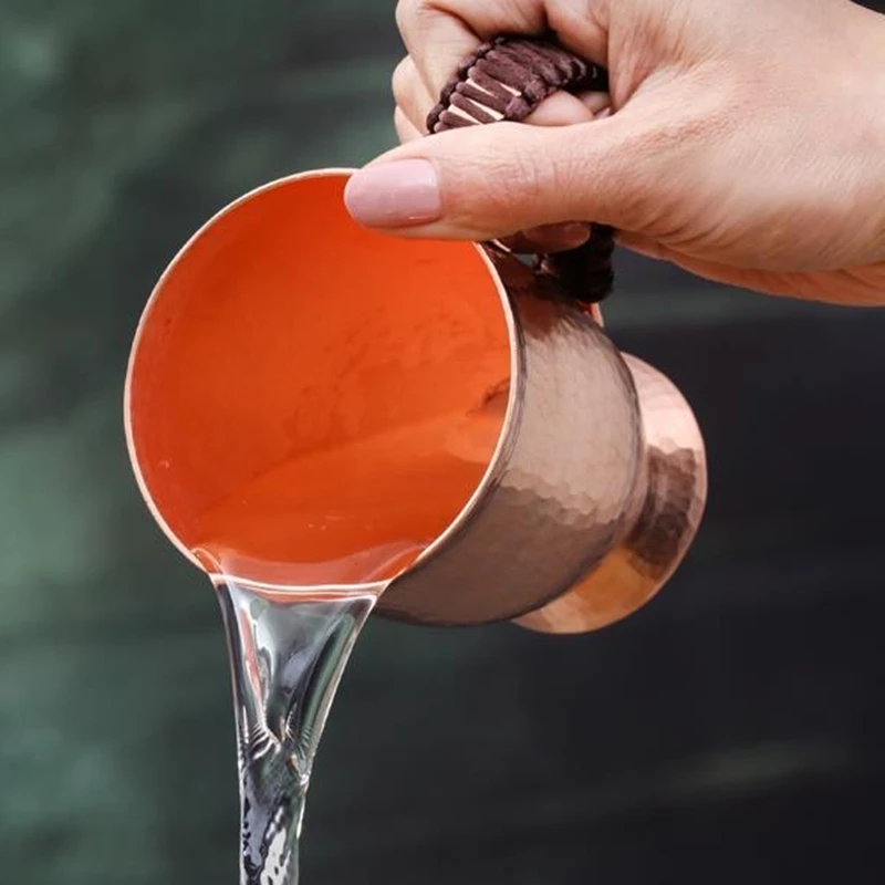 Пивная чашка ручной работы кофейная кружка из чистой меди с крышкой утолщенной