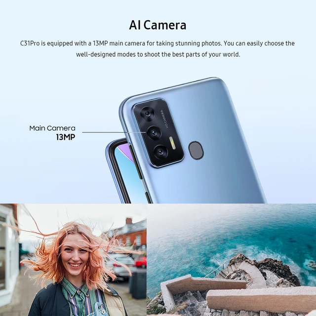 OUKITEL C31 Pro Android 12 Cellphones 4GB 64GB MTK6762 Smartphone 6.517 Inch Octa Core 13MP Camera Mobile Phone 5150mAh 2