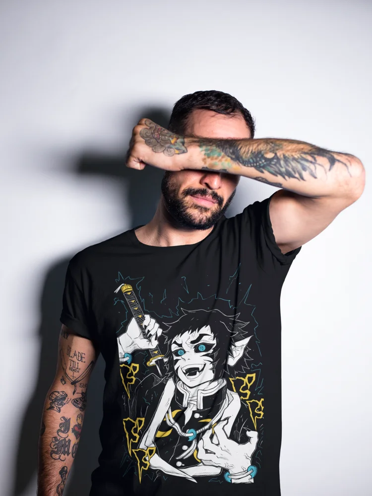 Футболка Kaigaku Demon Slayer: Kimetsu no Yaiba Anime Harajuku Kyojuro Rengoku Gift Shirt