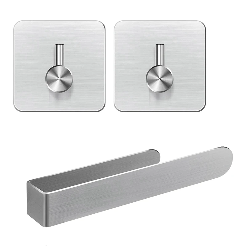

Towel Bar Without Drilling Towel Bar Self Adhesive Bath Towel Holder For Bathroom Kitchen, 304 Brushed Stainless Steel