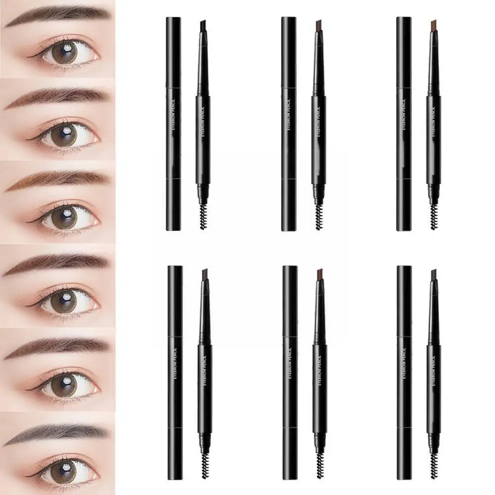 

6 Colors Natural Makeup Double Heads Automatic Eyebrow Pencil Pen Long-lasting Easy Eyebrow Brush With Waterproof Ware Eyeb D6V4