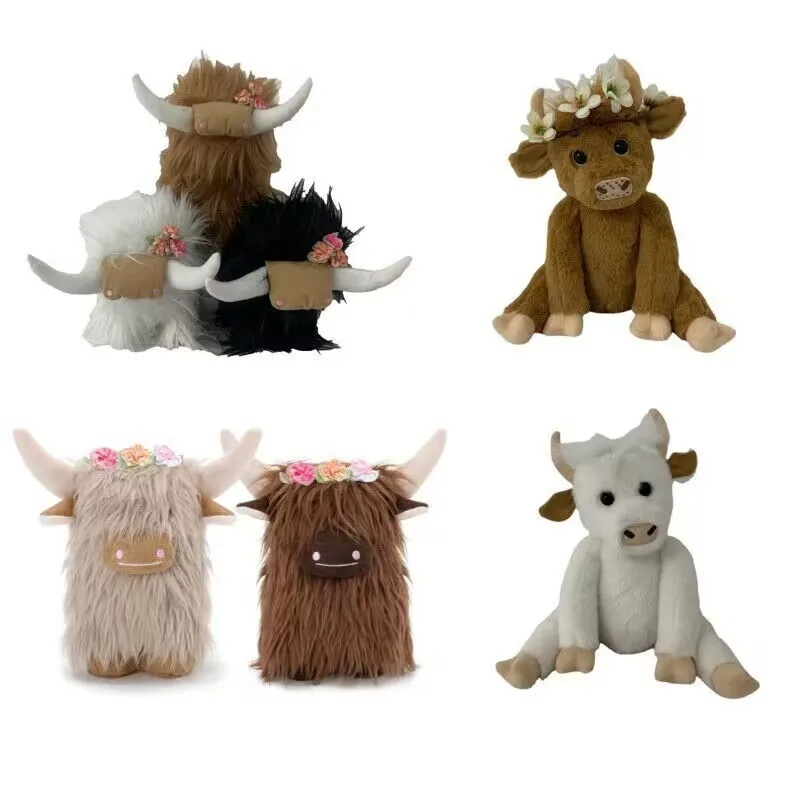 

Плюшевая игрушка Highland из коровы, шотландская мягкая подушка из мультфильма с длинными волосами и крупным рогатого скота, подарок для детей на день рождения, домашний декор