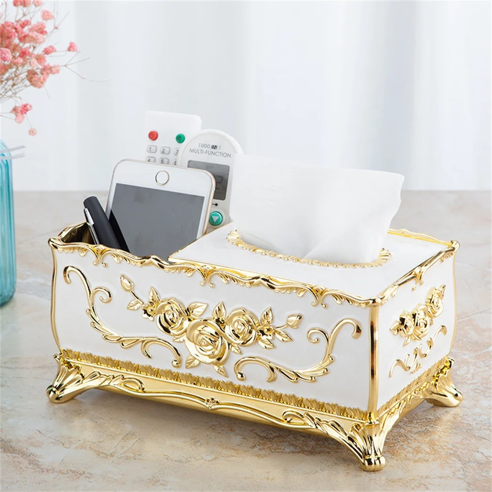 

Abs Multi Functional Tea Table Tissue Box Environmentally Friendly Tissue Box Drawer Board Storage Items European Luxury Fashion