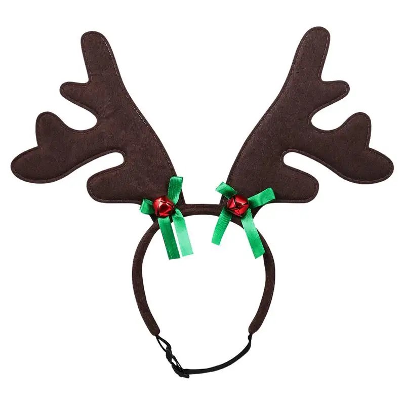 

Balacoo Adorable Hair Accessory Fashionable Antlers Hair Christmas Head Band for Pets Dogs Cats (Red and Green Bow)