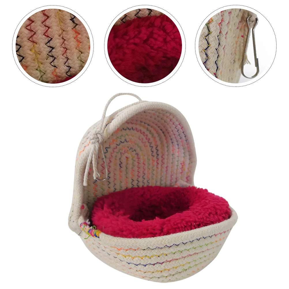 

Birdbed Warm Hammock Parrot House Hanging Plush Hut Birds Tent Cave Winter Toy Hamster Accessories Swing Shedcage Hammster