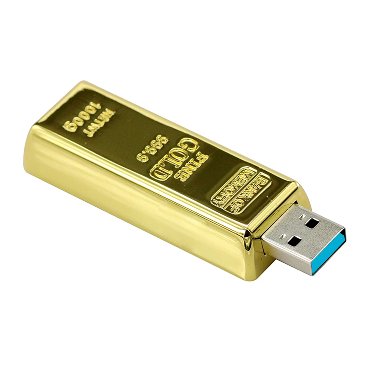 Золотая металлическая флешка USB 3.0 16 ГБ 32 64 128 Pen Drive Водонепроницаемая Bullion 256 Thumb U