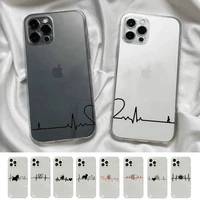 electrocardiogram with love couple ecg phone case for iphone 11 12 13 mini pro xs max 8 7 6 6s plus x 5s se 2020 xr clear case