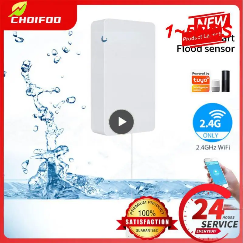 

Датчик утечки воды Tuya ZigBee 3,0 для умного дома, детектор утечки воды, работает с концентратором Tuya Zigbee, 1 ~ 5 шт.