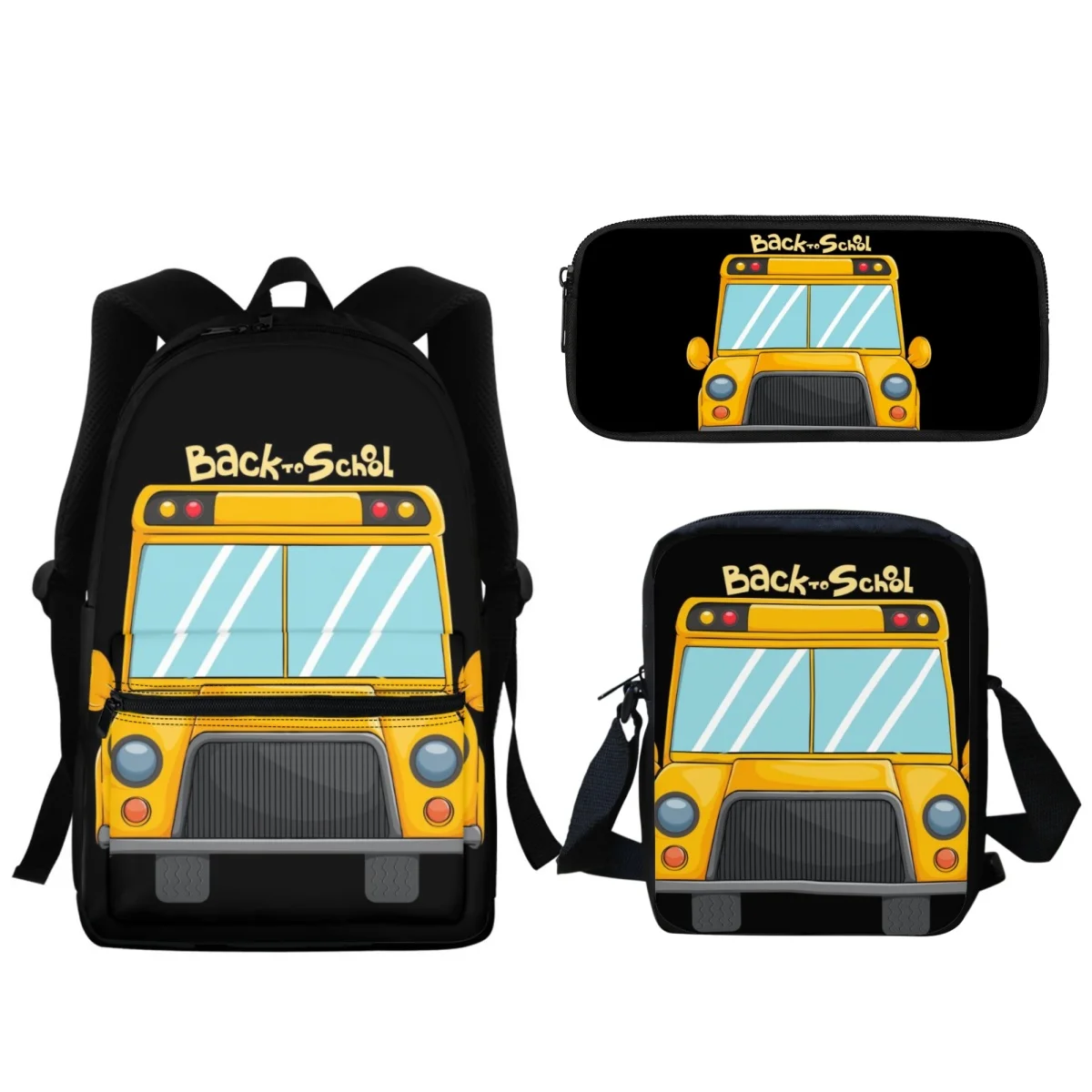 Cartoon School Bus Design Student Backpack Cute Boys Girls Children Fashion Zipper Bookbags Large Capacity Travel Computer Bag