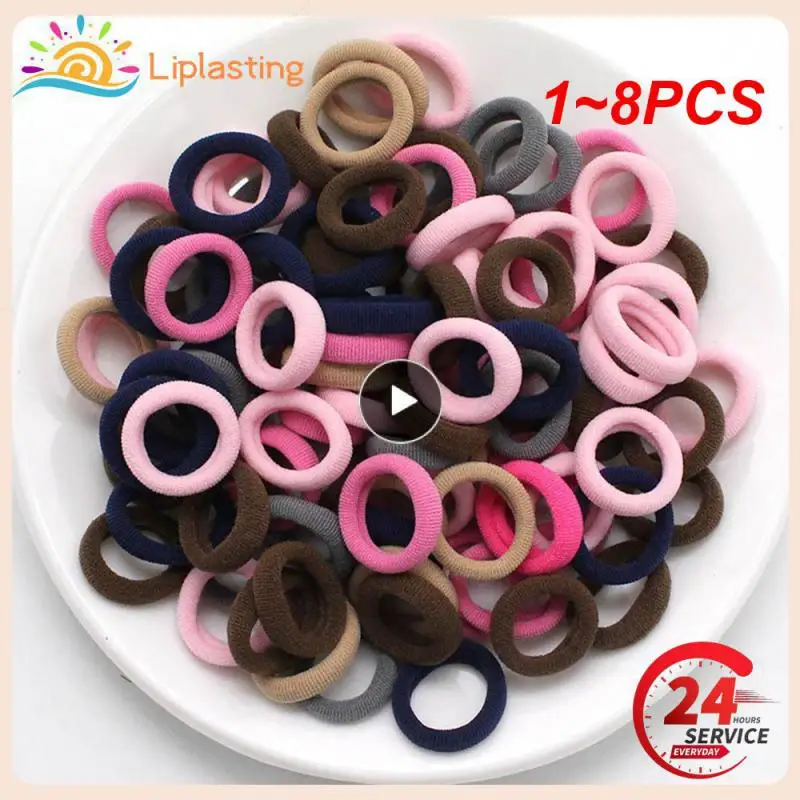 

1~8PCS Kids Colorful Elastic Hair Bands Infants Toddlers Kids Nylon Scrunchies Simple Hair Rope Baby Girl Accessories