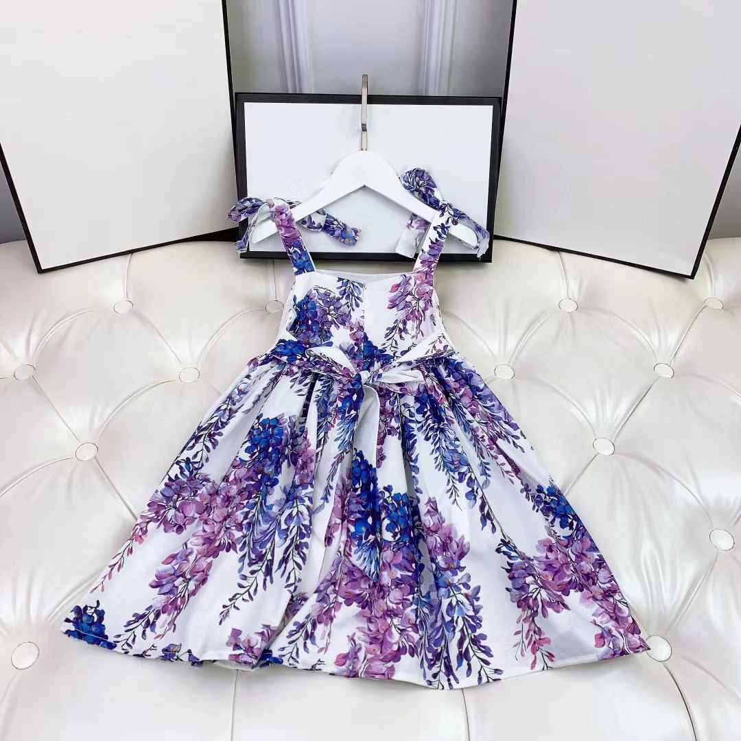

Top quality Summer Kids Girl Dress Floral Princess Dress Beach Suspenders Party Dresses Vestidos Girl Clothes