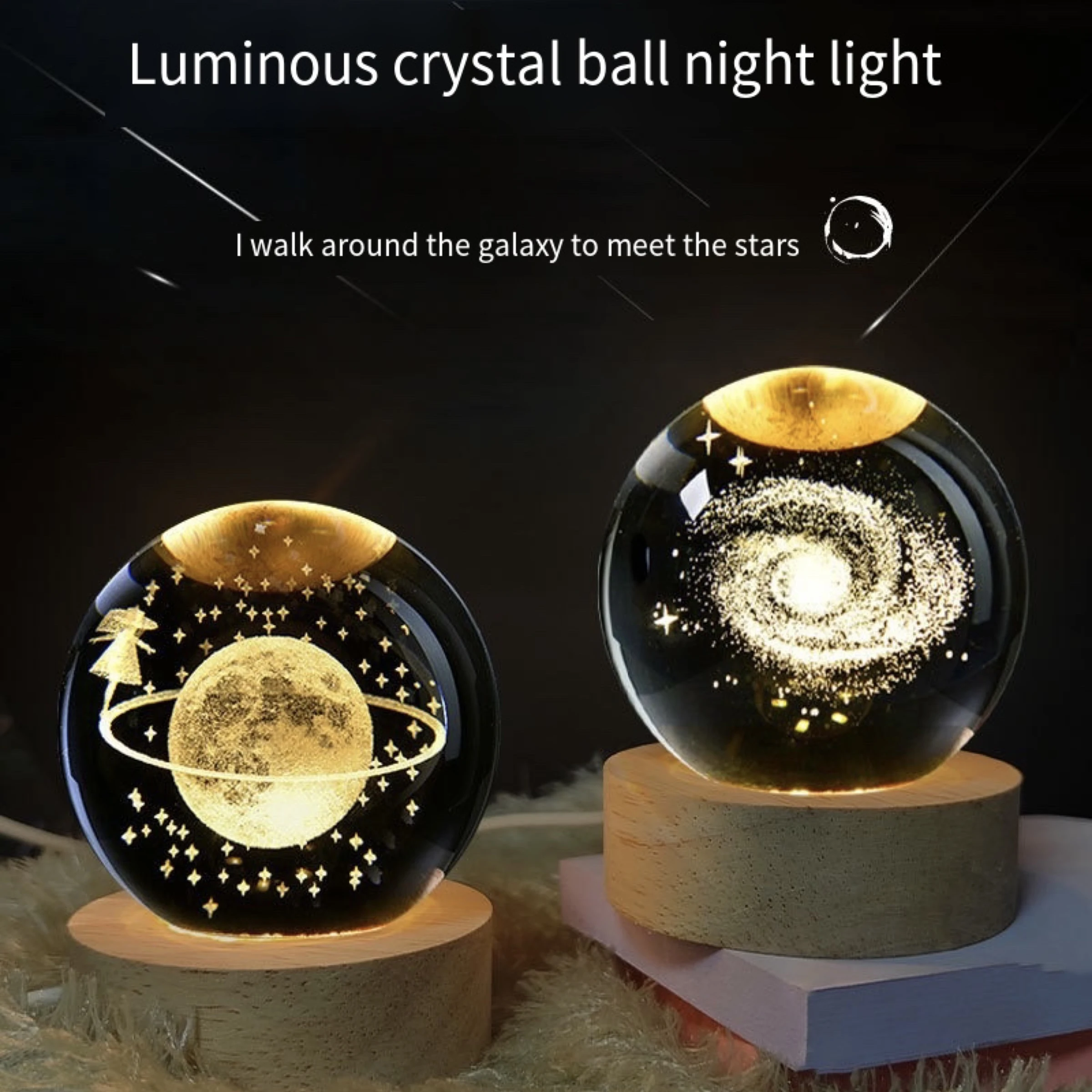 Creative Starry Sky Night Light Glowing Crystal 3D Night Lights Bedroom Decorative Sleep Lights for Kids Children