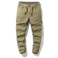 spring and summer new mens casual pants show skinny bunched foot pants slim stretch small feet harlan pants trend cargo pants