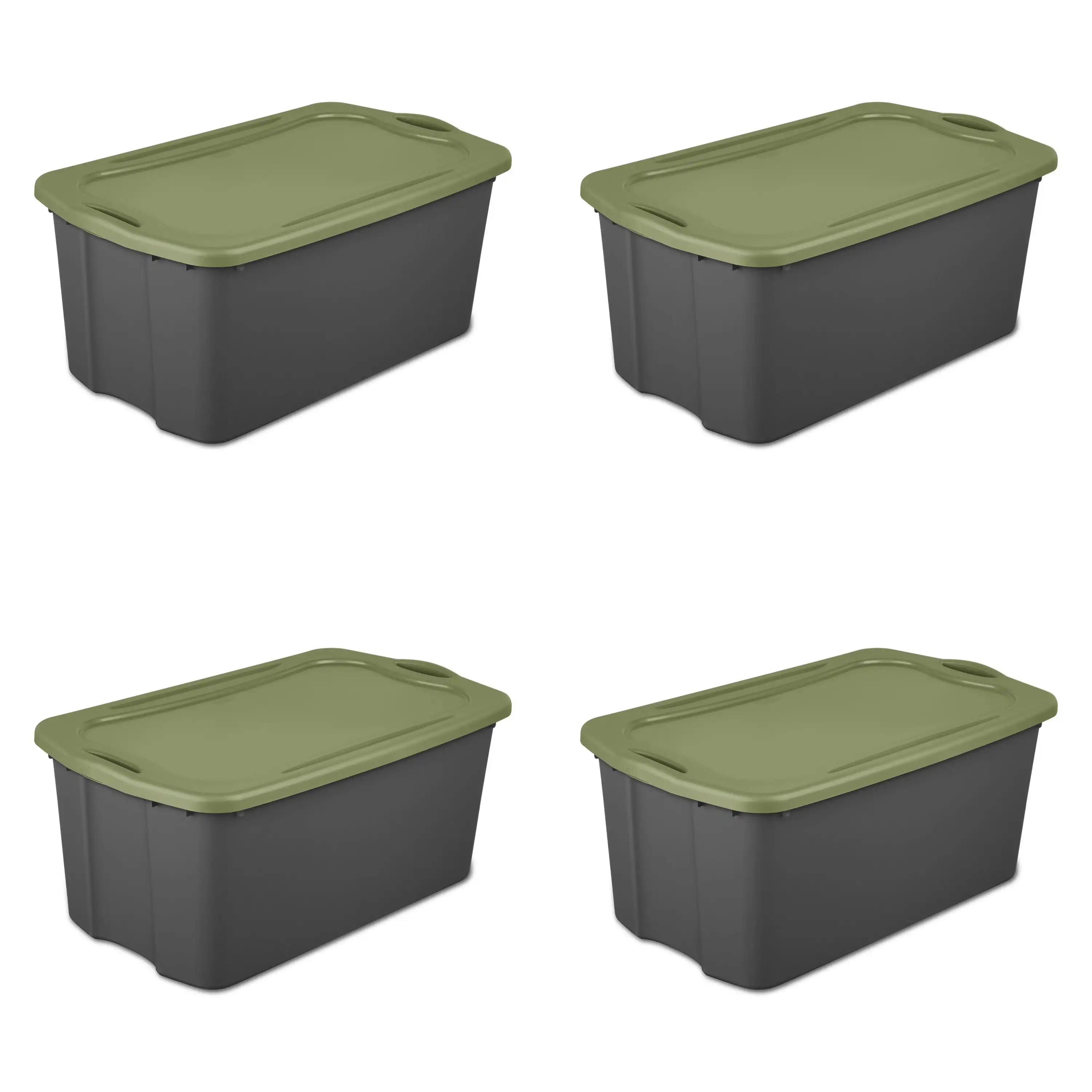 

Sterilite 30 Gal. EZ Carry Plastic, Flat Gray/Sage Legume, Set of 4