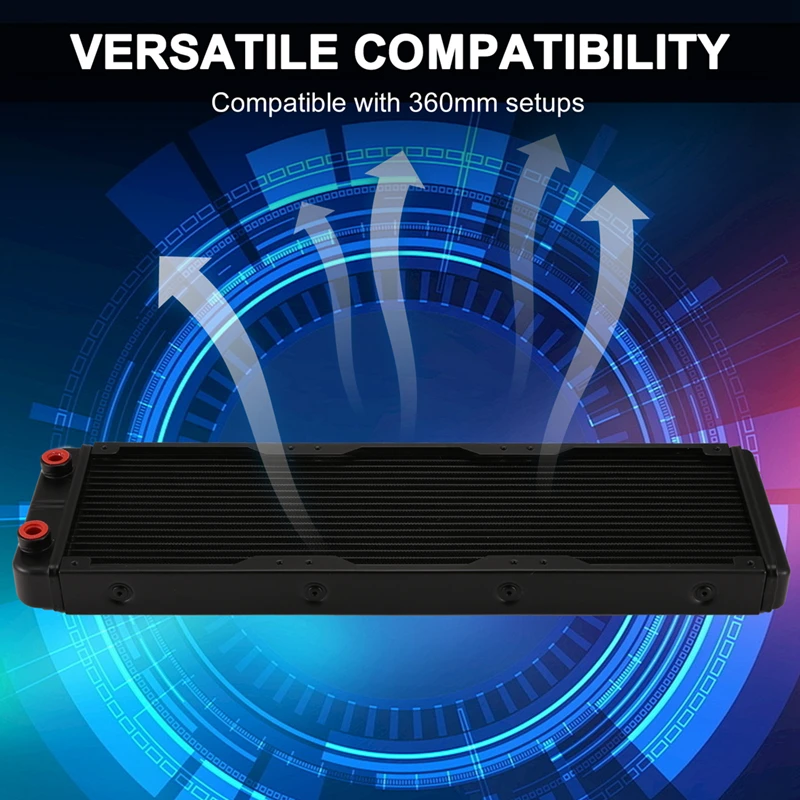 Алюминиевый радиатор водяного охлаждения 18 труб 360 мм для компьютера