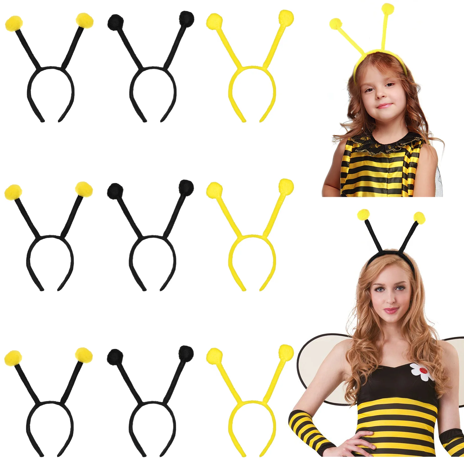

Bee Headband Cosplay Props Costume Headgear Antenna Headbands Plastic Hair Child Halloween Costumes Adults