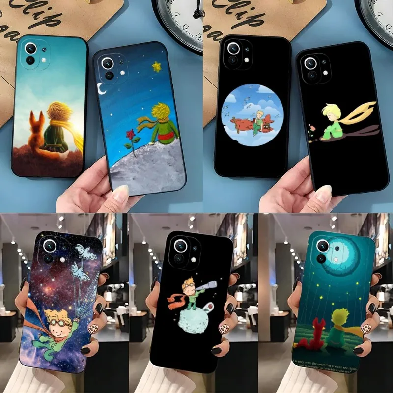 

Little Prince Phone Case For Redmi K40 K40s K30 K20 Pro Plus K50 Extreme GO 8 8A 9 9A 9C 9T 10 10X Black Silicone Cover