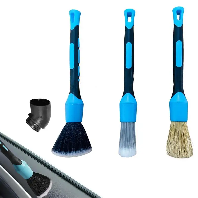 

Car Cleaning Brush 3pcs Multipurpose Auto Detailing Vehicle Leather Door Seat Air Outlet Duster Ultra Soft Brush Car Accessories