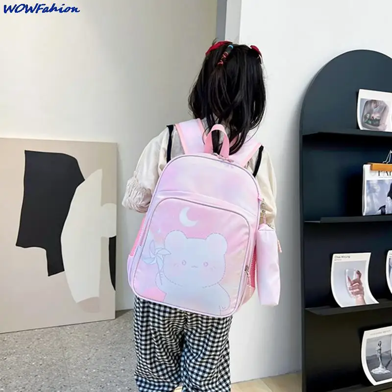 2pcs/set Satchels Kindergarten Bookbag Unicorn Backpack for Girls Pink Princess School Bags with Pen Case Pentand for Kids 