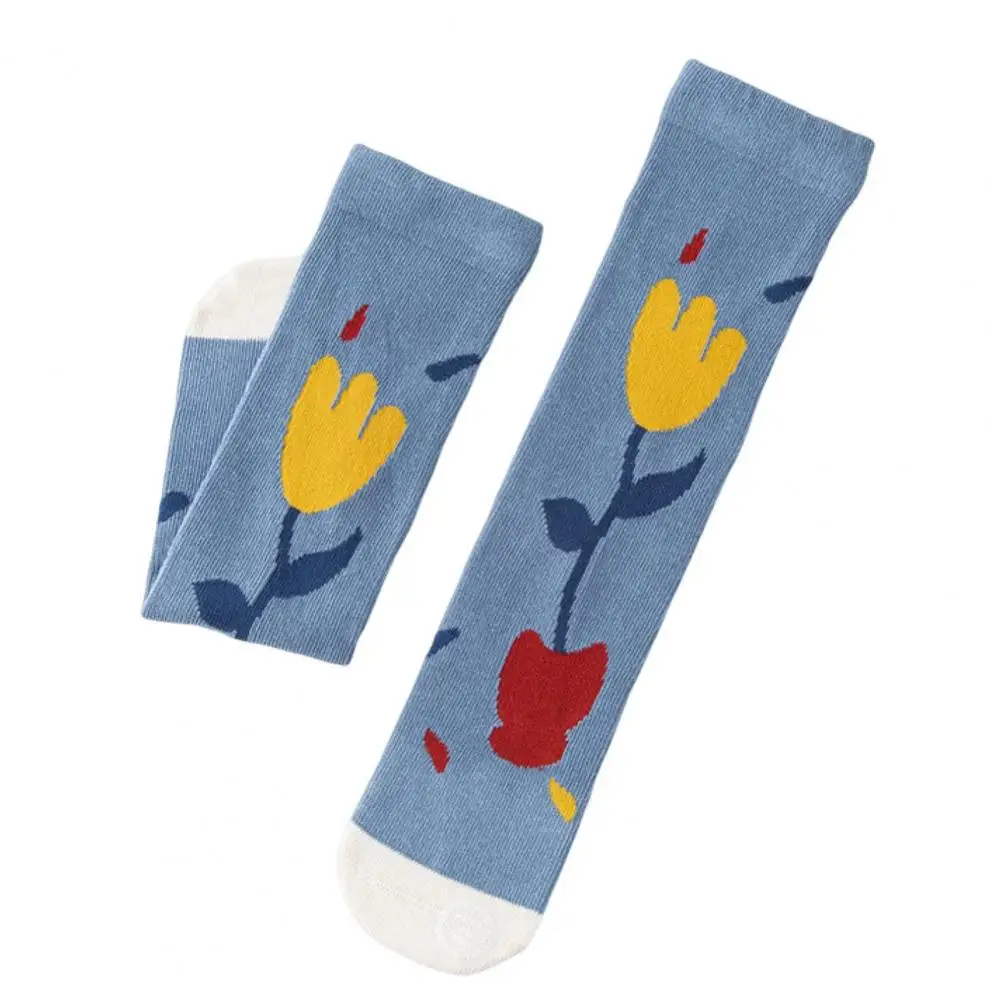 

1 Pair Stylish Skin-touch Knitted Fruit Print Knee High Socks Toddler Tube Stockings for Daily Use Baby Socks Baby Stockings