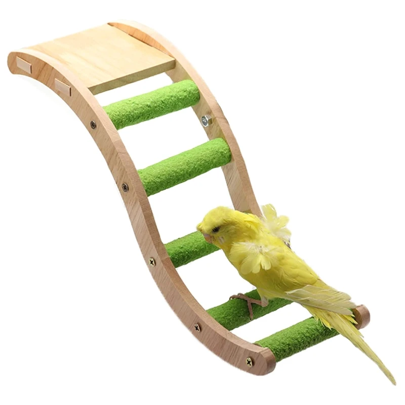 

Wooden Ladder Pet Parrots Climbing Bridge Bird Perch Stand Parrot Toys for Budgerigar Parakeets Cockatiels Conures Finch