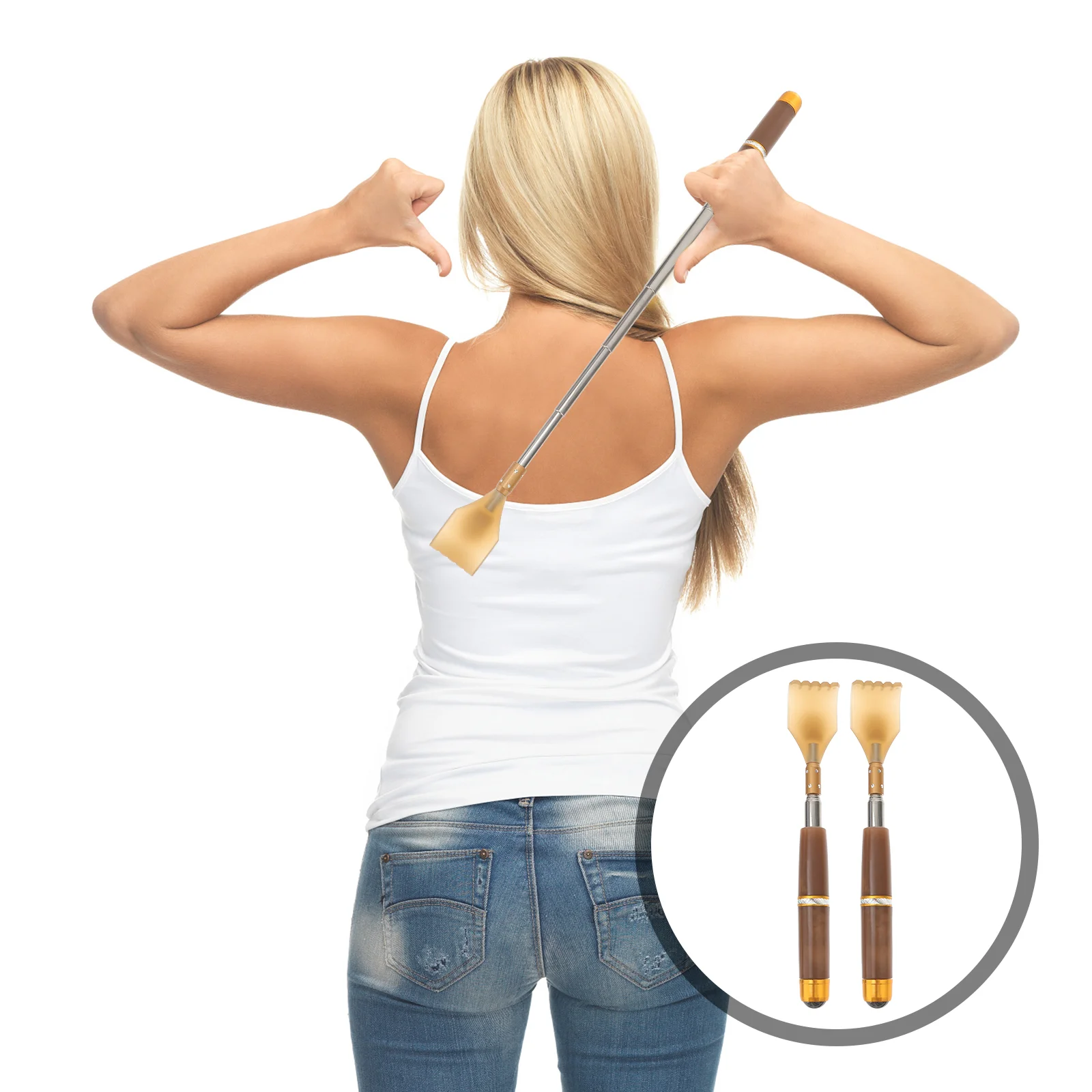 

2pcs Handheld Massagers Back Scratchers Back Scratching Tools (Coffee)