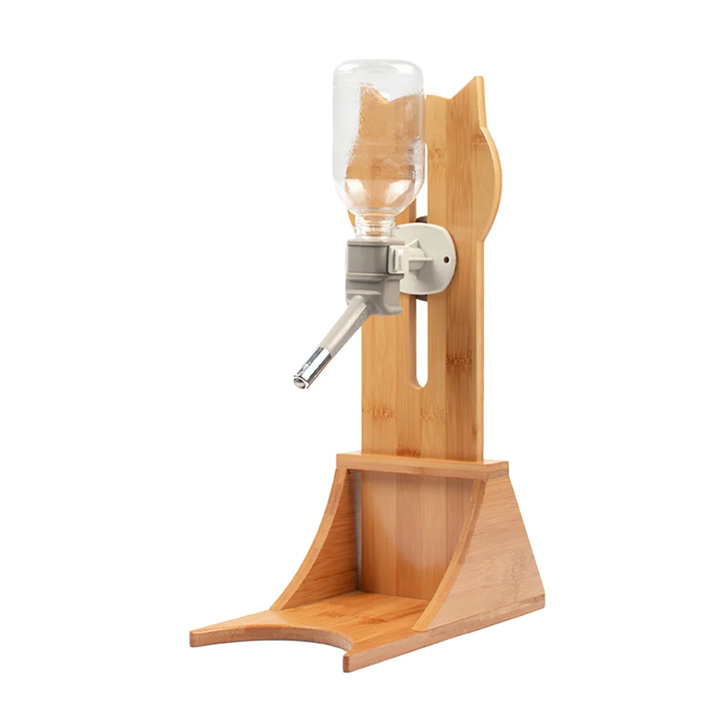 

1Pc Pet Water Dispenser Dog Water Bottle Dispenser Wooden Water Bottle Stand Cat Water Feeder Auto Rat Water Bottle Holder