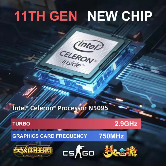 2022 New 15.6 Inch IPS Screen 16GB RAM  256GB SSD Intel Celeron N5095 Business Netbook Windows 10 11 Gaming Laptop  Portable images - 6