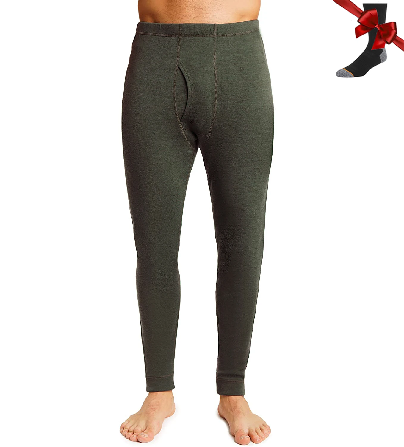 100% Merino Wool Men Base Layer Bottom Pants Merino Wool Thermal Underwear  Pants Leggings Long Johns Warm Baselayer Bottom+Socks