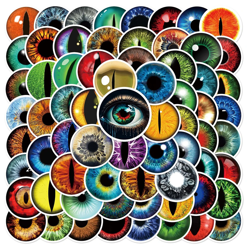 

10/20/40/80pcs Creative Dinosaur Animal Eyes Stickers Art Graffiti Decal Skateboard Motorcycle Bike Snowboard Kid Decal Toys