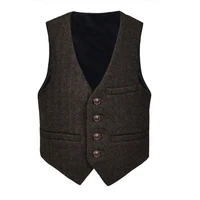 mens herringbone suit vest single breasted wool blend vest slim coat casual formal business business