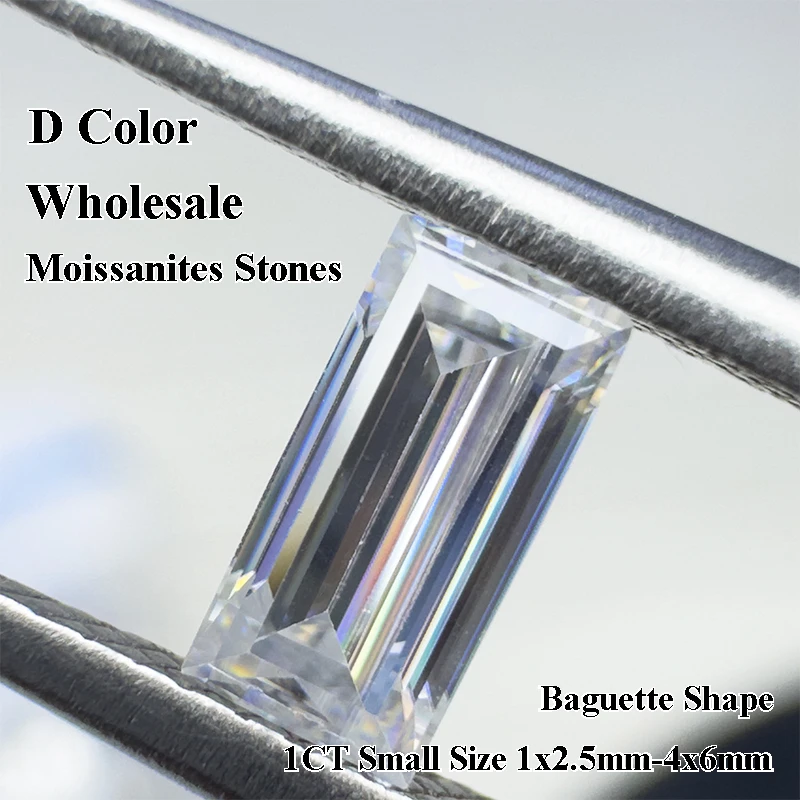 Оптовая продажа 1 карат маленький размер форма багета 1x2 5 мм-4x6 мм свободные