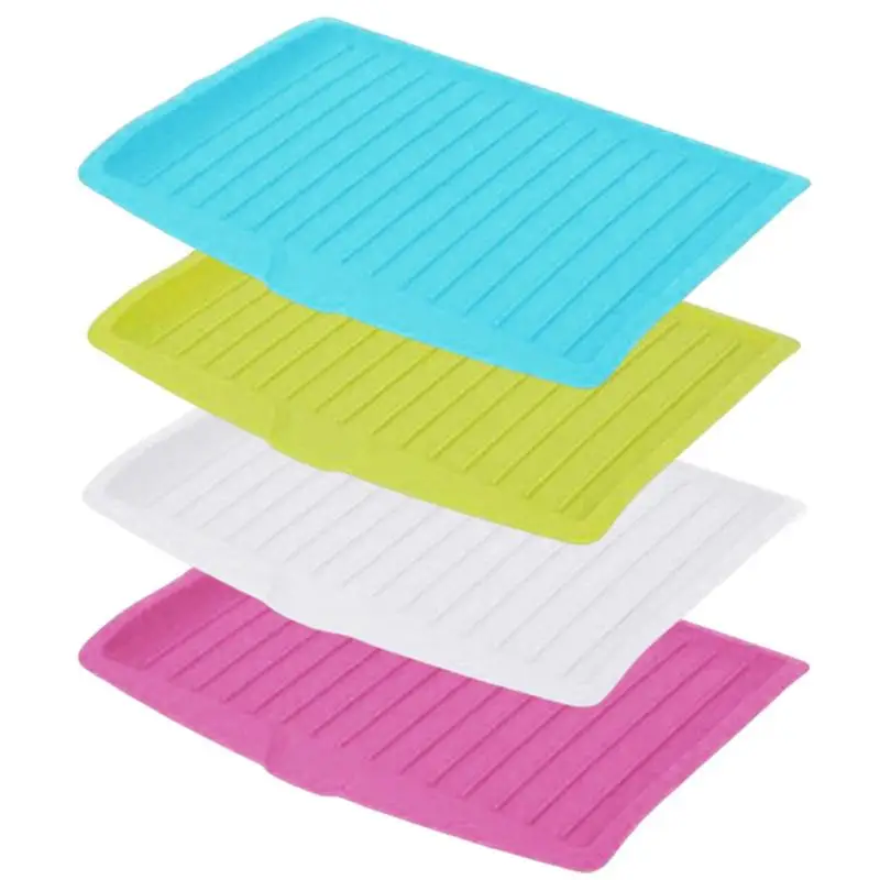 

Dish Drain Board Tray With Side Drop Slope Diversion Large Kitchen Absorbent Draining Mat Tableware Bottle Rug Dinnerware Decor