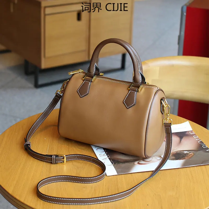

CIJIE New Fashion All-Match Shoulder Messenger Bag Niche High Sense Handbag Cowhide Pillow Bag Women