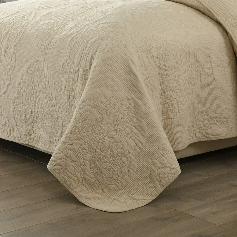 3 шт. хлопковое покрывало для кровати роскошное дамасское двойные покрывала и