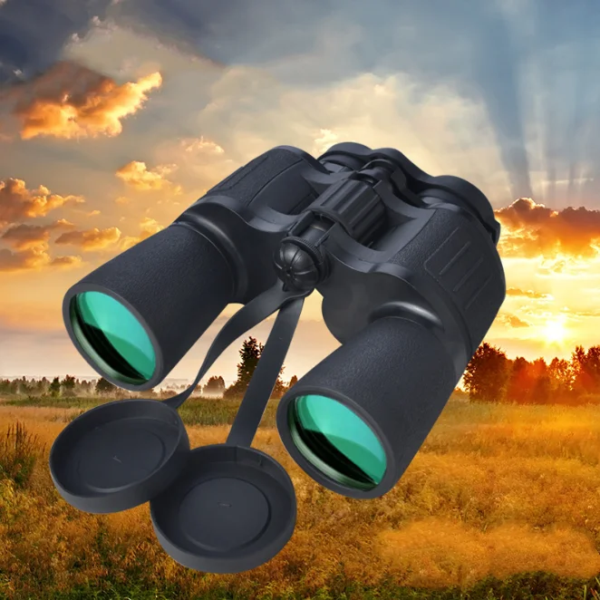 Moge 60x60mm Night Vision High Power High Definition Binoculars Non-Infrared Large Eyepiece Metal Frame Telescope