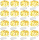 Сказосветильник лампа s IP68 ДЛЯ паром, водонепроницаемая светодиодная мини-гирлянсветильник 2 м с серебристой проволокой, довольно Звездная комнатная лампа для свадьбы и вечеринки, 16 упаковок