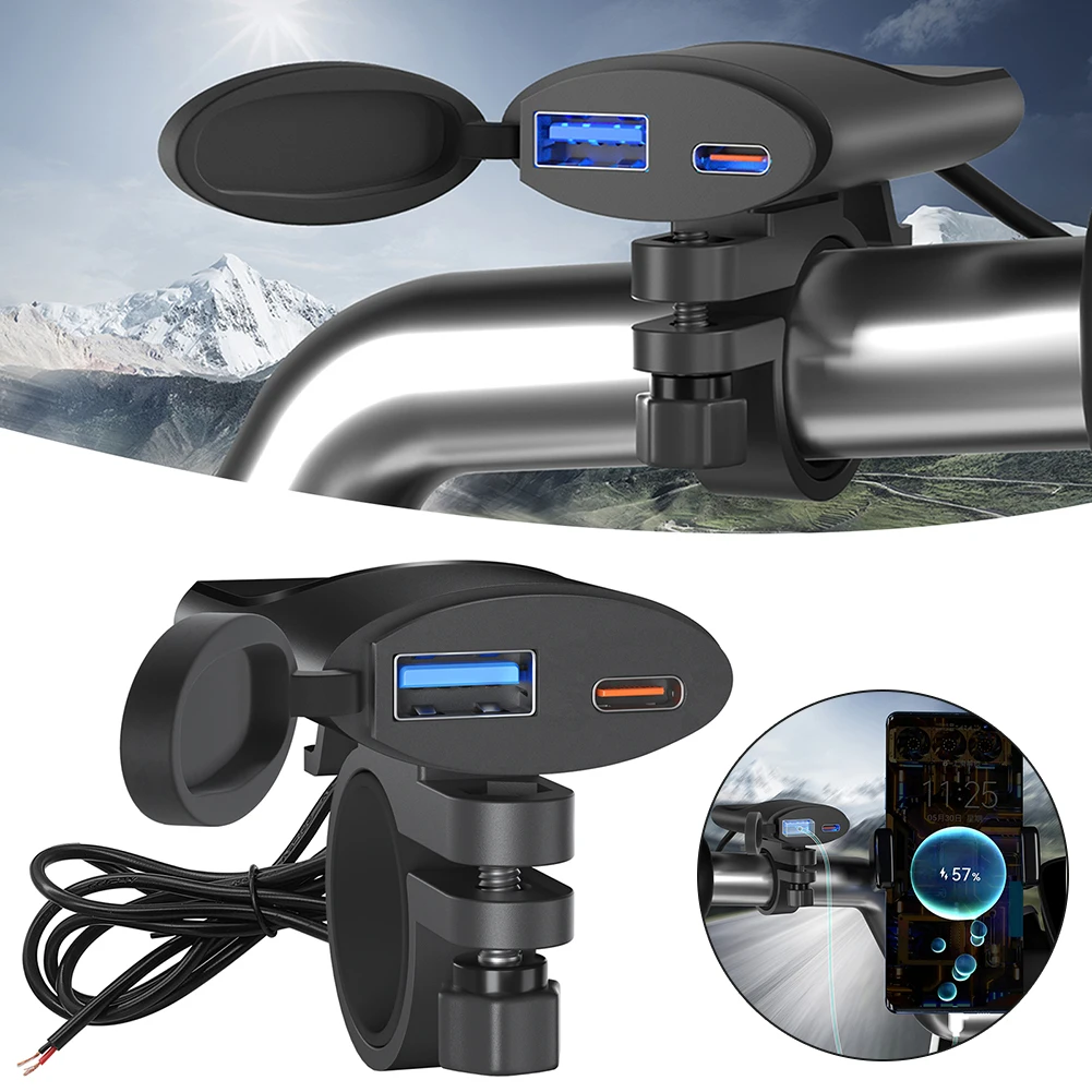 

Motorcycle Motorcycle Phone Charger With 2 Ports Widely Compatible Phone Tablets Charger For Phones Navigation
