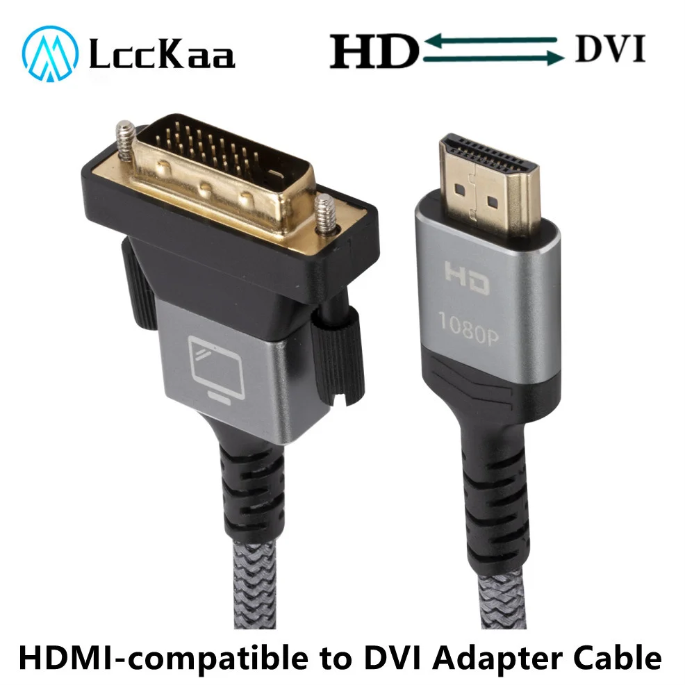 

1080P HDMI-compatible to DVI Cable DVI to HDMI-compatible DVI-D 24+1 Bi-Direction Adapter for HD TV XBOX DVD PS4 Laptop Tv Box