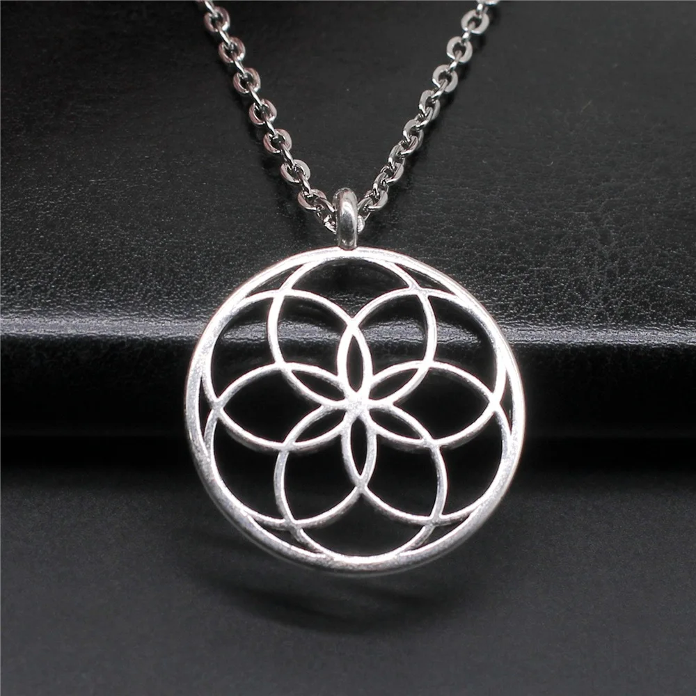 

Женское винтажное ожерелье с подвеской в виде цветка жизни, 30 х35 мм